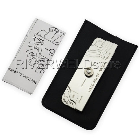 7 Piece Fillet Weld Gauge Set For Checking Fillet Leg And Throat Size Stainless Steel Metric And Inch Markings On Both Sides