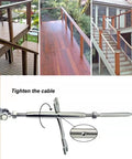 Stainless Steel Cable Railing Kit for 1/8 Inch Cable, 30 Pairs, T316 Marine Grade, 180 Degree Adjustable Turnbuckle Base, deck installation