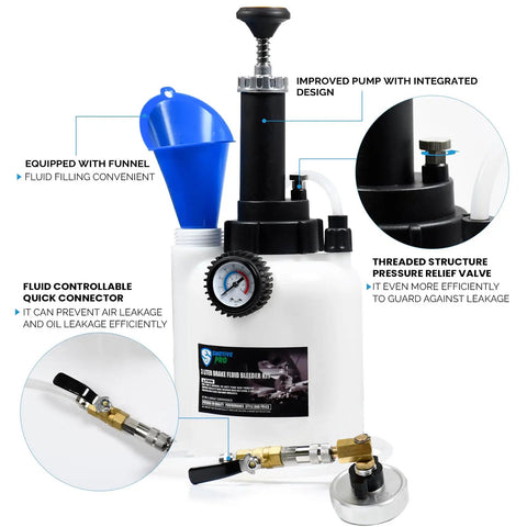 3 Liter Manual Brake Bleeder Pump With 1 Liter Waste Oil Bottle One Man Pro Brake Bleeder Kit for Chrysler Dodge Ford Jeep