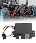 High Octane RC Servo Motor Ultra Quiet Precision Steering Compact Lightweight Frame Built Like A Tank For RC Cars And Boats Zero Lag Full Throttle Performance with wiring visible.