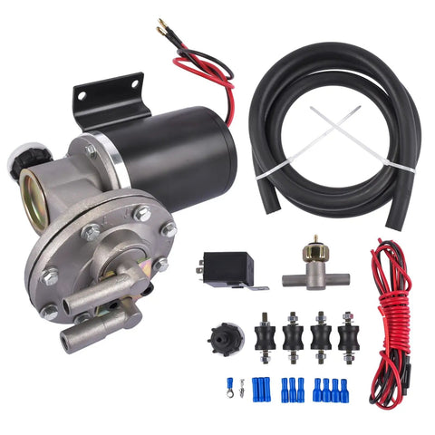 Smooth Operator Heavy Duty 12 Volt Electric Vacuum Pump Kit For Gmc Chevy Ford Brake Booster Oem 28146 assembled with hardware and hoses.