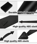 Magnetic Garage Door Decoration Kit With Faux Windows Hinges And Handles Black, showing PVC vinyl and ABS material close-up.