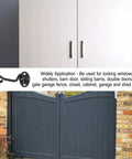 Stainless Steel Gate Hook and Eye Latch Screws for Door Window Shed Barn, 40cm latch on double doors against brick wall.