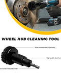 Grease Monkey Approved Wheel Hub Cleaning Kit With Drill Adapter and Seven Abrasive Pads, wear-resistant black diamond cleaning tool.