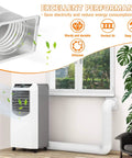 Square To Round Exhaust Hose Adapter For Portable Air Conditioners Fits 7 By 5.9 Inch Square Vents To 5.9 Inch Hoses ABS Plastic Connector No Fuss Wear Resistant Easy Window Setup For Home Or Office Use installed in air conditioner setup