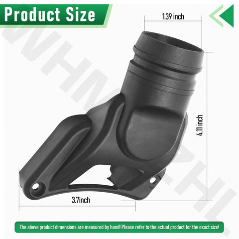 Dust Collection Adaptor For 7-1/4 Inch Worm Drive Saws, Fits 1-1/2 Inch Hoses, Angled Tool Adapter dimensions view
