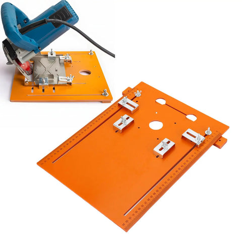 Heavy Duty Circular Saw Base Plate For Router Table Insert With Rock Solid Scale Markings and easy swap mount holes for clean cuts.