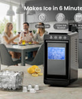 Countertop Ice Maker Machine Portable With Self Cleaning Function, 26 Lbs Per Day, Bullet Ice In 6 To 8 Minutes in kitchen setting