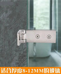 Heavy Duty Stainless Steel Glass Door Hinge For Frameless Bathroom And Shower Setup With Smooth 180 Degree Pivot and Silver Mounting Kit