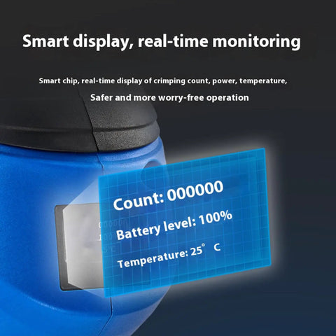 70mm Digital Cable Cutter Portable Hydraulic Wire Cutter with smart digital display showing count, battery, and temperature
