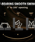 Beefy Heavy Duty Stainless Steel Trap Door Gate Hinges 180 Degree Swing Weld On Mount, 7-bearing smooth swing demonstration