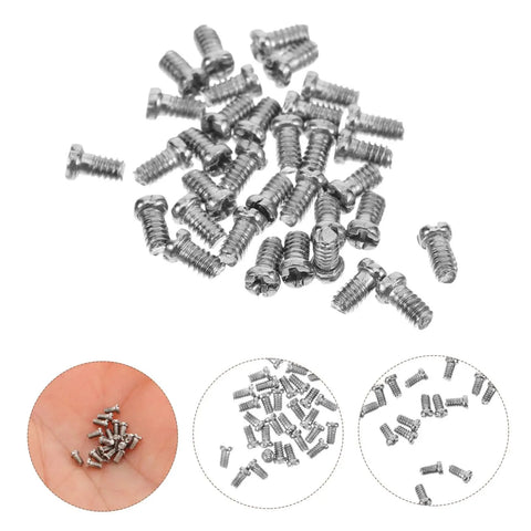 Eyeglasses Repair Screws Kit Portable Replacement Screws for Sunglasses and Eyeglasses; silver screws in various sizes.