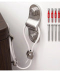 Heavy Duty Furniture Anchors Tough As Nails For Baby Proofing Earthquake Safety 304 Stainless Steel wall mount bracket with cable and hardware.