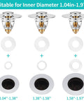 Universal Brass Sink Stopper Pop Up Drain Plug For 1.04 To 1.97 Inch Drains With Hair Catcher And Drain Strainer Easy Install