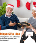Father and daughter exchanging LED Flashlight Gloves Hands Free Light For Repairing Fishing Camping And Night Work Perfect Gift