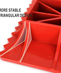 Seven Sparta off-road base stand, red plastic with triangular ribbed design for Hi-Lift jack compatibility