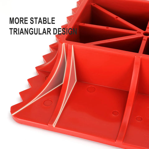 Seven Sparta off-road base stand, red plastic with triangular ribbed design for Hi-Lift jack compatibility