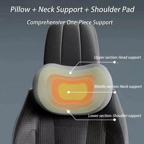 Ergonomic Car Lumbar Support Pillow And Neck Rest Kit For Mini John Cooper Works Electric 2025 2026 showing complete head, neck, and shoulder support.
