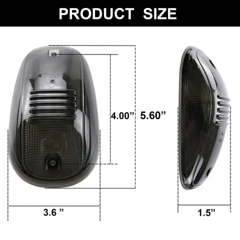 Dimensions of Cab Roof Marker Lights With Smoked Lens And 16 Amber LEDs For Dodge Ram 1500 2500 3500 2003 Through 2016