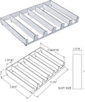 Clear 6 Compartment Cosmetic Tray Kit With Pushers, 2-Pack, Divider Bins For Makeup Organization with dimensions shown