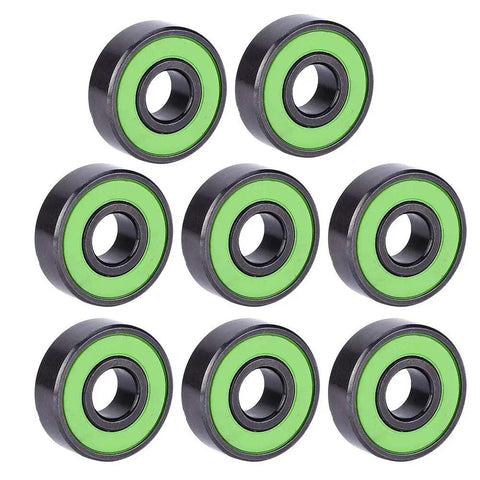 Premium Chrome Steel Skateboard Bearings With Extended Inner Ring For Zero Wobble And Razor Sharp Alignment, Shred Ready For Fast Longboarding, Electric Boards And Slick Smooth High Speed Cruising Rolls Daily
