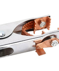 Hot Welding Ground Clamp With Massive Copper Alloy Body For 300 Amps, showing firm copper grip and sturdy metal construction.