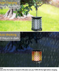 Image of Two Pack Solar Lanterns With Realistic Dancing Flame 99 LED Outdoor Lights for Garden Patio Yard Deck IP65 Waterproof in daylight and rain.