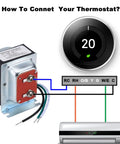 16V 30VA AC Doorbell Transformer Power Supply for Hardwired Door Chimes and Thermostats, showing wiring connection diagram