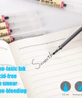 No Smear 0.5mm Gel Pens For Office And School writing smoothly on paper, showcasing no smear with Japanese style ballpoint pens.