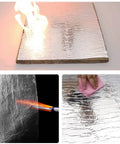 Hella Tough Asphalt Roof Shingle Repair Tape With Reflective Aluminum Foil Backing shows flame resistance testing and cleaning process.