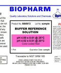 PH 4.00 And 7.00 Calibration Buffer Two Pack 500 mL Each Color Coded Lab Buffers With Lot Numbers Expiration Dates And Certificate Of Analysis For Pharma Pros And Lab Research Across Industry, pH 4.00 buffer label