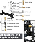 Must-Have 53 Piece 3D Printer Tool Kit With Nozzle Cleaning Needles, Brass Nozzles, wrench, and various nozzles displayed