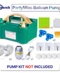 Top Tier 12 Inch Gold Latex Helium Balloons 50 Pack Slay Party Decorations and Electric Pump Kit parts for balloon setups.
