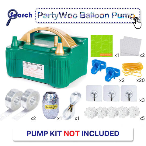Top Tier 12 Inch Gold Latex Helium Balloons 50 Pack Slay Party Decorations and Electric Pump Kit parts for balloon setups.