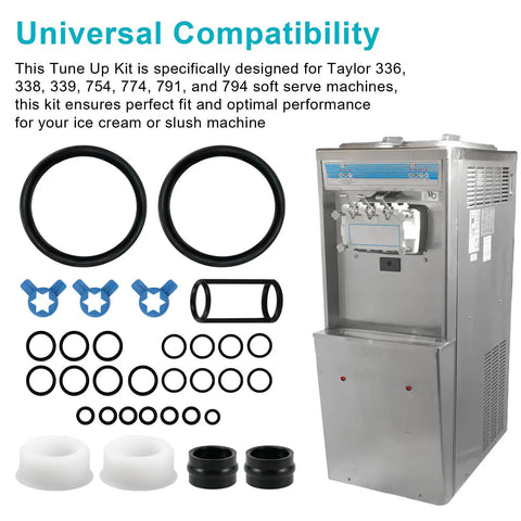 Tune Up Kit For Soft Serve Machines 336 338 339 754 774 791 794, FT X49463 4 1 Parts Compatible For Easy Maintenance And Peak Performance And Smooth Scoops For Home Use And Commercial Kitchens With Quick Install And Durable Build. O-rings and seals with Taylor machine