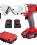 Heavy Duty Brushless Electric Metal Shears With Variable Speed And Dual 21V 1500mAh Batteries, complete with charger and case.