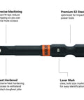 Precision Cut Spanner Six Security Bits Two Inch Length S2 Steel Build Impact Certified Snake Eye Pattern heat treated screwdriver bit.
