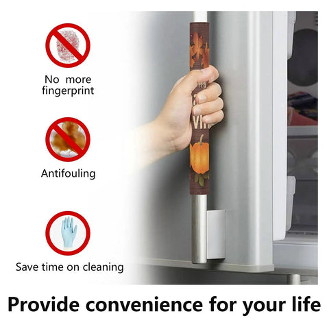 Two Pack Thanksgiving Halloween Refrigerator Door Handle Covers For Fridge And Microwave Oven Keep Kitchen Appliances Clean