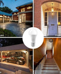 Radar Motion Sensor LED Bulbs A19 12W 1100 Lumens Daylight Outdoor Auto On Off Light For Porch Garage Driveway Patio E26 Base 2 Pack Dope Outdoor Lighting With Radar Motion Technology in garage, porch, and stairs