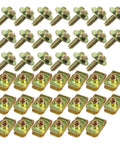 40 Piece Car Body Bolts M6 1.0 And Extruded U Nuts Clips Kit For Bumper Fenders Liner Push Retainer Fasteners Engine