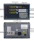 Heavy Duty 3 Axis DRO Kit Featuring Digital Calipers And Precision Linear Encoders For Lathe Milling Machines 5U Scale Digital Readout Setup front and back view showing controls