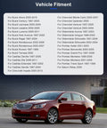 Front Wheel Hub Bearing Assembly 5 Lug With ABS OE 513179 vehicle fitment list for Buick, Cadillac, and Chevy models overlaid on a red car image