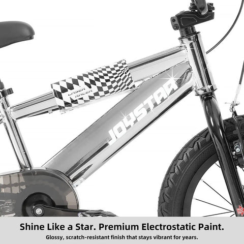 20 Inch Kids Bike For Boys And Girls Aged 7 To 10 With High Carbon Steel Frame BMX Style Kid Friendly Youth Bicycle Kickstand Silver Frame