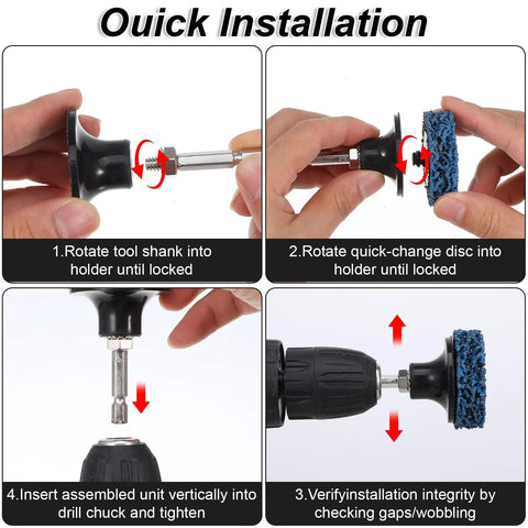 Step-by-step guide All In One 45 Piece 2 Inch Diamond Sanding Discs Set For Drill Or Die Grinder With Rust Remover Kit installation.