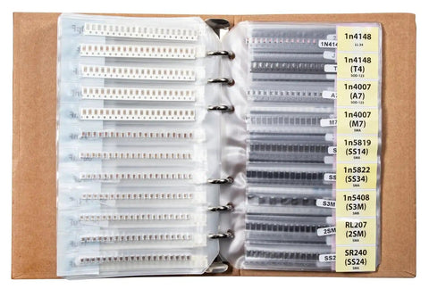 Ultimate SMD Electronics Kit SMT Book With 5435 Pieces Of 1206 Resistors Capacitors Transistors Diodes ICs organized inside pages