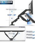 Dual Monitor Stand With Fully Adjustable Arms For 17 To 32 Inch Screens, Mechanical Articulating Desk Mount For Gaming And Office Setups