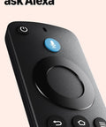Next Level 4K Streaming Device With AI Powered Search And Wifi 6E Support remote with voice control button and interface.