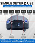 Proportional Electric Over Hydraulic Trailer Brake Controller Kit display with LED panel and settings overview.