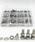 510 Piece M3 M4 M5 M6 Stainless Steel Hex Bolts Nuts And Washers Kit In 304 Grade Fasteners For DIY Projects And Garage Work Durable Threads Broad Size Range Easy To Bolt Up Ready For Home Repairs in organizer box