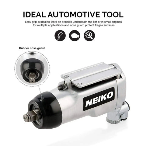 Side view of 3/8 Inch Drive Butterfly Impact Wrench, 75 Foot Pound Torque, 10,000 RPM Pneumatic Air Wrench for automotive work.